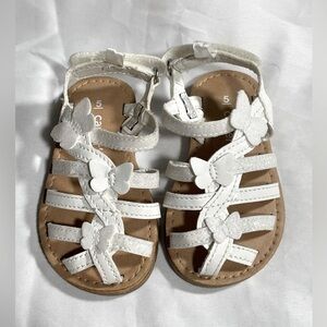 Carter’s Baby Girls Sandals Strappy Sling Back White Shoes Outdoor Sz 5M